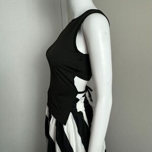 Commense Chic tie Back Crop‎ top Sleeveless Black M